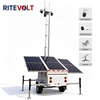 Mobiler Netzunabhängiger Solar-CCTV-Turm 4K Sicherheitskamera Doppelseitige Solarmodule 8m Mast Solarbetriebenes System PTZ IP67 Wasserdicht