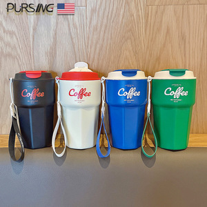 Stainless Steel Tumbler Coffee Cup Portable Travel Mug With Strap For Adults - Product Image 3