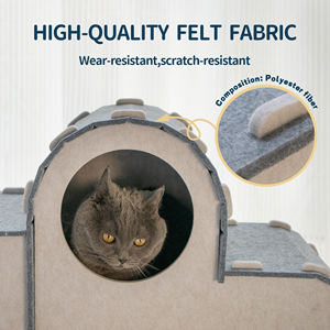 Gatto in feltro casa e Tunnel,Multi-funzione Pet tenda caverna <span class=keywords><strong>Cubby</strong></span> gioco nido per gattini & cuccioli - Product Image 6
