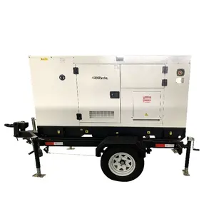 Portable Mobile Trailer Type Silent Generator Diesel 30kw 50kw 60kw Gensets for Sale