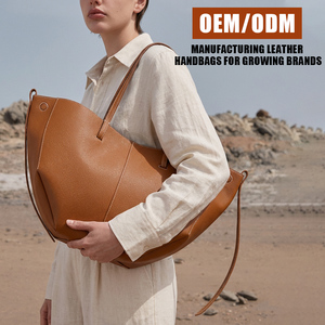 Fabricant <span class=keywords><strong>de</strong></span> sac fourre-tout marques OEM dames mode grande main en cuir véritable sac fourre-tout à bandoulière pour les femmes - Product Image 1