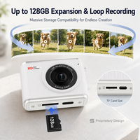 Mini Cámara Ultra Portátil de 31g, 2.5K, 64MP, Pantalla Cuadrada IPS de 1.4 Pulgadas, Zoom 16X, Carga Tipo C, Grabadora de Video para Campamentos Juveniles de Verano