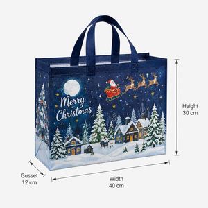 Custom Christmas Non Woven Tote Reusable for Holiday <b>Gift</b> Expo Giveaway Xmas Trade Show Promotional Shopping <b>Bag</b> - Product Image 2