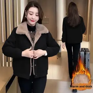 Poncho Vintage Elegante y a la Moda para Mujer, con Ribete de Piel, Forro Polar, Cálido, Holgado, Estilizador, Cubre el Vientre, Otoño <span class=keywords><strong>Invierno</strong></span> - Product Image 2