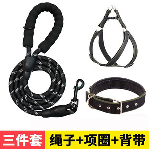 Dog Leash Set Nylon Adjustable <b>Harness</b> Collar Rope For Small Dogs Walking Gear Red - Product Image 3