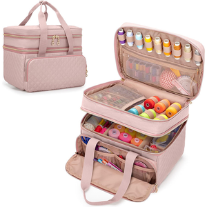 Caja de herramientas de costura <span class=keywords><strong>para</strong></span> el hogar, kit <span class=keywords><strong>para</strong></span> el hogar, dedal, suministros de costura, kit de almacenamiento, bolsa de almacenamiento de costura, Maleta de costura portátil - Product Image 1