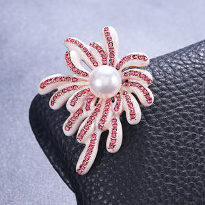 Joyería Infantil, Broches de Flores de Cristal Multicolores Chapados en Plata de Aleación, para Regalo, Fiesta, Boda, Venta Directa de Fábrica - Product Image 4