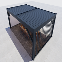 Pergola Taman Atap Louvered Aluminium Bioklimatik Bermotor