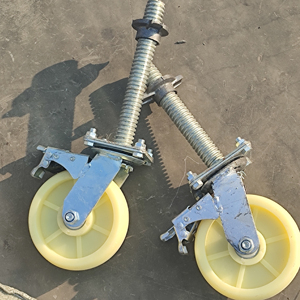 Roue d'<span class=keywords><strong>échafaudage</strong></span> en acier de construction de sécurité industrielle de haute qualité avec jambe réglable résistant à la corrosion de haute résistance - Product Image 1