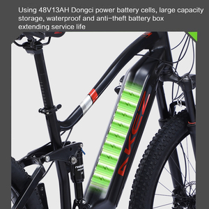 จักรยานไฟฟ้า AKEZ M600 48V 500W | พลังขับเคลื่อนน้ำหนักเบาสำหรับการขับขี่ในเมืองและการเดินทาง | จักรยานไฟฟ้าสมรรถนะสูง M600 48V 500W 13Ah 27.5 นิ้ว สำหรับปั่นบนภูเขา - Product Image 2