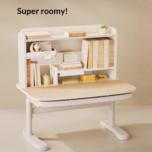 Bureau d'étude pour enfants <span class=keywords><strong>Igrow</strong></span>, bureau réglable en hauteur pour la maison, bureau pour élèves du primaire, ensemble table et chaise en bois massif, bureau pour tout-petits - Product Image 2