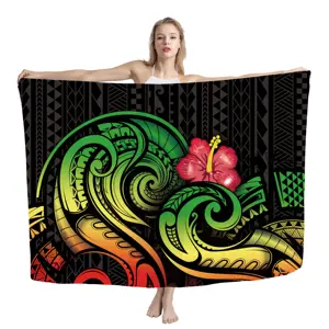 New Innovation 100 Polyester 145*115 cm Beach Sarong Swim Women Men Personality Style Hawaiian Lavalava Sarong Wholesale Sales