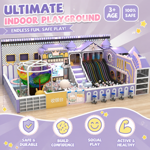 Safety First Full Soft Padded <b>Indoor</b> Playground with <b>Slide</b> for Liability Risk Reduction - Product Image 1