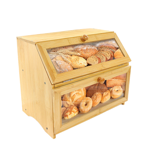 Wholesale Double Layer Bread Box Window Rectangle <b>Kitchen</b> Counter <b>Storage</b> <b>for</b> Home Bread Preservation Flexible Food - Product Image 3