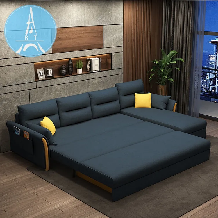 تصميم جديد أثاث غرفة المعيشة قابلة للطي أريكة بمستوى الأرض سرير بطابقين أريكة أريكة قماش يمكن تحويلها إلى سرير