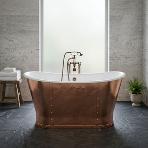 Wholesale Price Clawfoot Design Double Slipper Oval Copper Bath Tub for Adults-Indian Home Crafts - Product Image 1