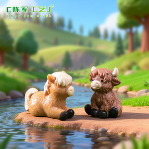 Figurines de chevaux et de taureaux Weij Landscape Cool Bangs, accessoires de décoration de jardin DIY, pour bureau ou voiture, petite taille - Product Image 4