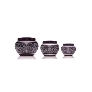 Direct From Indian Factory Cute Handcrafted 3-Piece Cremation <b>Urn</b> Set Beautifully Colored High Quality <b>Small</b> Sizes <b>for</b> Funerals - Product Image 1