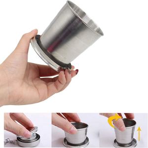 Taza Plegable de Acero Inoxidable, Taza Portátil para Beber Agua, Tazas Telescópicas Retráctiles y Plegables para Viajes al Aire Libre con Llavero - Product Image 6