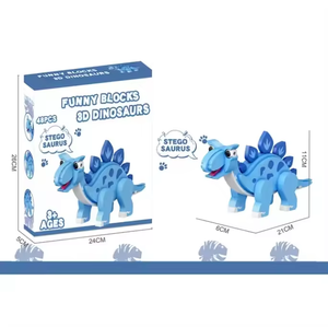 Vui Tự Làm Động Vật Xây Dựng Khối Trò Chơi Phim Hoạt Hình Stegosaurus Mô Hình 3D Lắp Ráp EVA Câu Đố Khủng Long Trẻ Em Đồ Chơi - Product Image 4