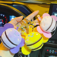 Porte-clés en peluche abeille très vendu, animal en peluche de haute qualité, pendentif en peluche, porte-clés pendentif