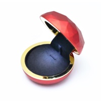 Emballage rond de luxe pour bague de mariage et fiançailles, boîte à bagues LED de haute qualité, boîte-cadeau rouge pour bijoux de mariage