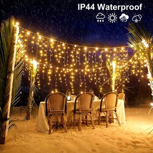 Guirlande lumineuse solaire LED, rideau de lumières LED, lampe à barre de lumière, lampe à ondes basse pression, décoration extérieure imperméable pour mariage, Noël, lampe de toit - Product Image 2