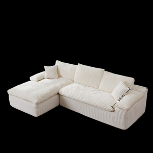 Sofá seccional modular de pana comprimida en forma de L, sofá cama sin estructura en caja - Product Image 3