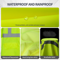 Combinaison de pluie haute visibilité durable et respirante avec doublure en maille réfléchissante pour agents de patrouille, agents de circulation, agents de sécurité et agents d'assainissement