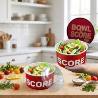Conteneur alimentaire jetable en papier kraft avec film PE, bols carrés pour salade avec couvercle, biodégradable, imperméable, portable, taille personnalisée