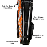 Sac de golf en nylon avec séparateurs rembourrés multi-positions, poche intégrale pour vêtements et panneau arrière en maille pour golfeurs