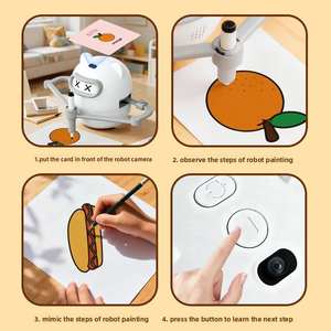 JXDスマートQRコードスキャン式プラスチック製お絵描きロボット - 子供の創造力開発のための魅力的なアートトイ 19x14x15.5cm - Product Image 4