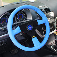 Volant de course universel modifié 14 pouces en cuir suédé mat à 3 branches 30 mm avec poignée; Simulateur de déclenchement rapide compétitif