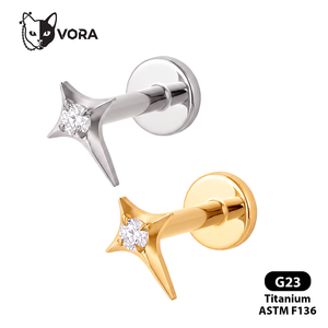 VORA ASTM F136 Titane Fleur Labret à filetage interne, grappe de marguerites, bijou de piercing pour cartilage d'oreille, hélix, tragus, conque - Product Image 1