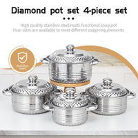 Ensemble de casseroles en acier inoxydable 4 pièces 16 18 20 22 cm, faitouts de cuisson avec couvercles, finition poli miroir, pour cuisine, restaurant, maison