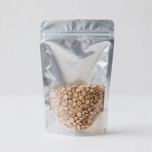 Sacs refermables pour livraison de nourriture laminés réutilisables brillants Yin Yang avec devant transparent et sécurité - Product Image 5