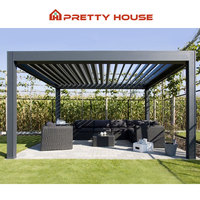 Pergola bioclimatique étanche 100% Toit à persiennes motorisées d'extérieur moderne Gazebo en aluminium Pergolas à persiennes d'extérieur