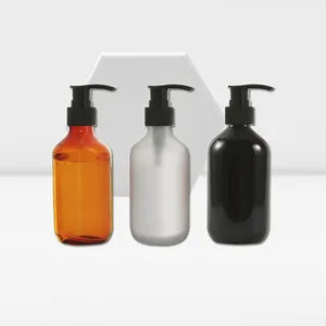 Botellas dispensadoras de bomba de champú de plástico esmerilado de 8oz y 150ml, embalaje cosmético para ducha de loción con bomba