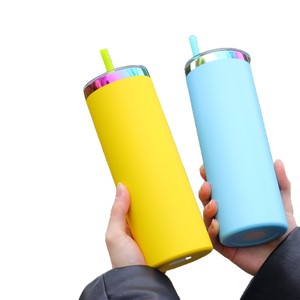 Taza termo de acero inoxidable de 20oz con revestimiento de arcoíris, tapa transparente, portátil, Ice <span class=keywords><strong>Bully</strong></span>, regalos de negocios rectos, empuñadura adelgazante - Product Image 5