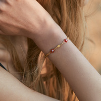 Bracelet en cuivre de conception d'oeil du diable en or véritable plaqué 18 carats à la mode accessoire d'affaires du Moyen-Orient affaires quotidiennes