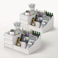 Boîte de rangement cosmétique multifonctionnelle en plastique PP à trois couches, organisateur de dortoir, salle de bain, soin de la peau, coiffeuse, tiroir