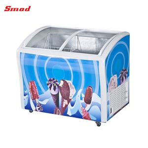 Congeladores de exhibición de hielo con puerta corrediza de vidrio curvo de doble temperatura Sc/sd(w)-298 - Product Image 4