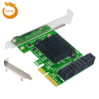 Zhenzloong-tarjeta de expansión SATA, 6 puertos, conector SATA 3,0 a PCI-E PCIe X4 4X, adaptador de 6Gbps para PC, disco duro IPFS