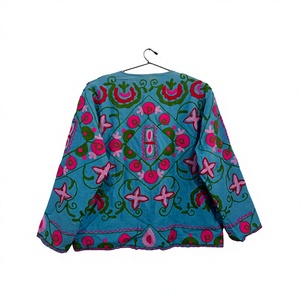Women Embroidered <b>Quilted</b> <b>Jacket</b> Short Cotton <b>Jacket</b> Vintage Suzani <b>Pattern</b> Bohemian Fashion Outerwear - Product Image 5