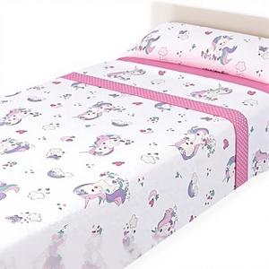 Juego de Funda Nórdica Térmica de Forro Polar Liniva Home - Tela Suave y Cálida Antipilling - para <span class=keywords><strong>Invierno</strong></span> (<span class=keywords><strong>Cama</strong></span> de <span class=keywords><strong>105</strong></span> cm, Unicornios, Rosa) - Product Image 4