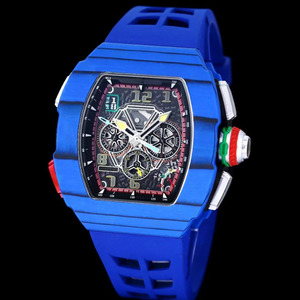 Montre sport pour homme de luxe haut de gamme avec cristal saphir, fibre de carbone TPT et caoutchouc, réservoir de marche à l'heure - Product Image 1