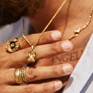 בציר מעליב דוב שרשרת תכשיטים שרשרת זהב קצר שרשרת נשים גברים שרשרת תליון מסיבת מתנה - Product Image 5