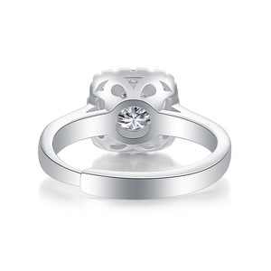 S925 Ladies Flower Nhẫn moissanite điều chỉnh đối tác tiên tiến Nhẫn thiết kế - Product Image 3