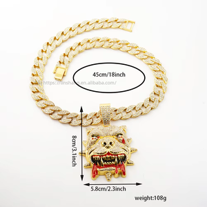 สร้อยคอฮิบฮอบบูลโด้แบบใหม่สร้อยคอทันสมัยทำจากสัตว์มีแบรนด์ตามสั่ง - Product Image 2