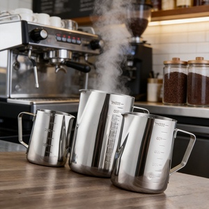 Tazza per Latte Art Personalizzata di Lusso da 900ml in Acciaio Inox 304 Ecologica per Baristi, Strumento per Tè ed <span class=keywords><strong>Espresso</strong></span> - Product Image 6